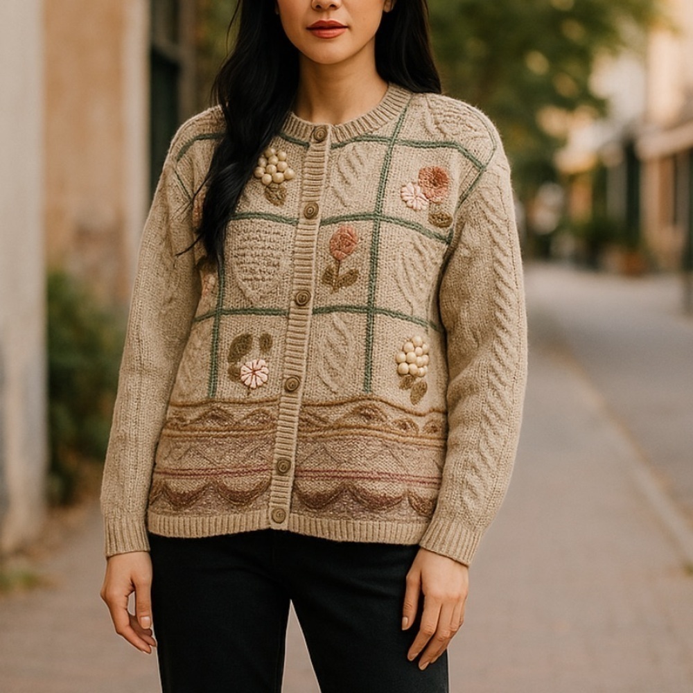 New with Tags Vintage Shenanigans® Granny Sweater, Knitted by Hand